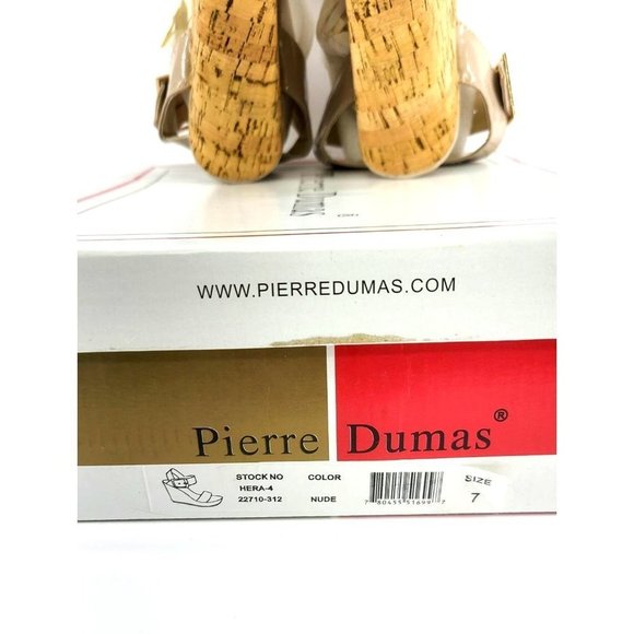 Wedge High Heels, PIERRE DUMAS Sandal Stilettos Wedges High Heel Shoes - Nude, 7 - Picture 6 of 9